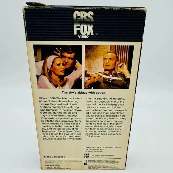 The Blue Max VHS - CBS Fox Video #1062 - Picture 2 of 4
